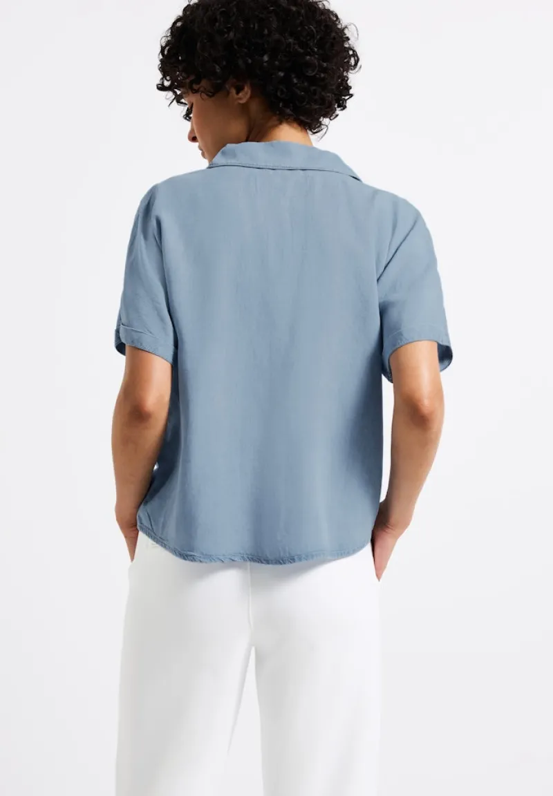 Street One Blusen*Denim Lyocell Hemdbluse light blue soft wash