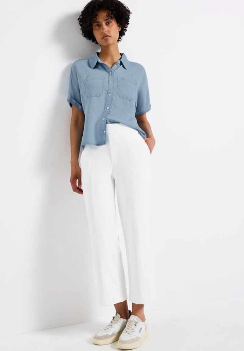 Street One Blusen*Denim Lyocell Hemdbluse light blue soft wash