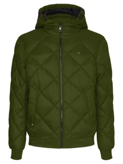 Tommy Hilfiger Jacken|Big Boys*DIAMOND QUILTED HOODED JACKET olivewood