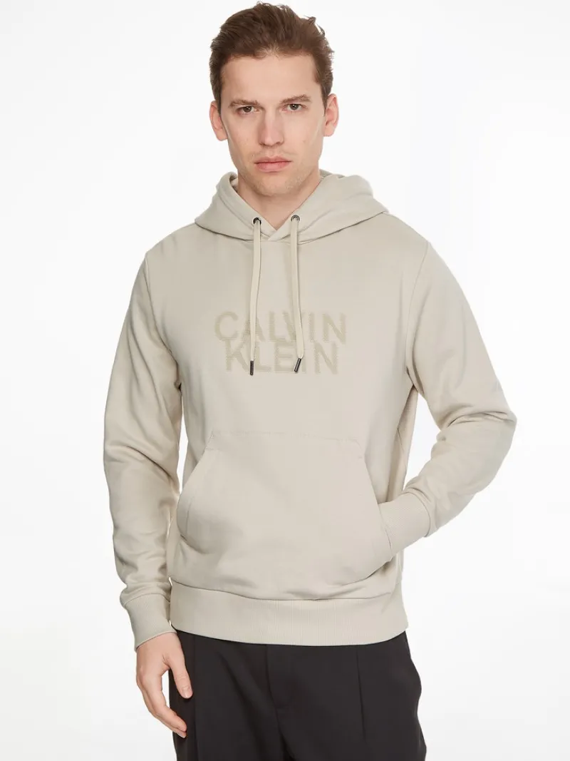 Calvin Klein Pullover & Sweatshirts*DISTORTED LOGO HOODIE stony beige