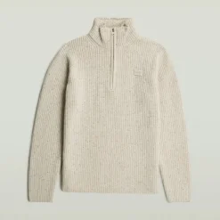 G-star Raw Pullover & Sweatshirts*Double collar half zip knit Whitebait