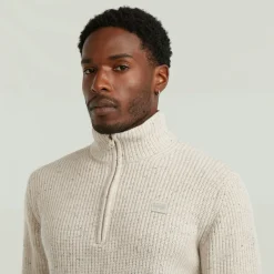 G-star Raw Pullover & Sweatshirts*Double collar half zip knit Whitebait