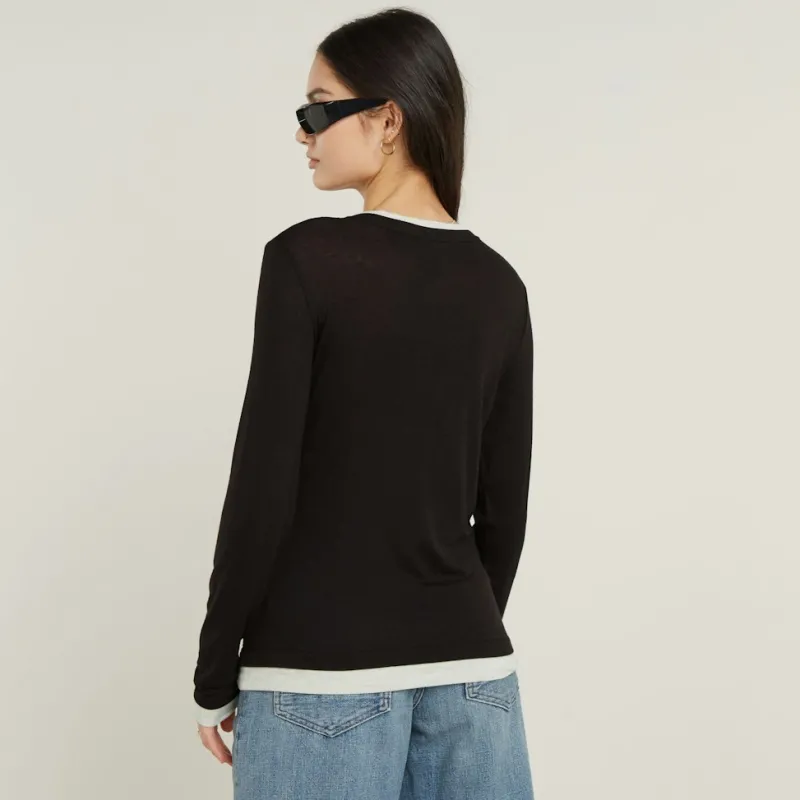 G-star Raw Shirts*Double layer r t ls wmn dk black