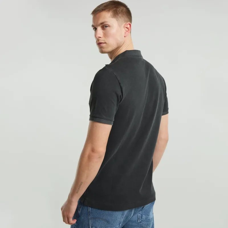 G-star Raw Shirts*Dunda overdyed slim polo ss dk black gd