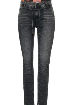 Street One Jeans*Dunkle Loose Fit Jeans black knit washed