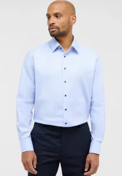 ETERNA Hemden|Big Boys*Dynamic Cotton Dobbydesign Langarm hellblau