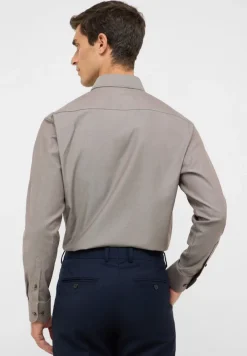 ETERNA Hemden|Big Boys*Dynamic Cotton Dobbydesign Langarm dunkelbraun