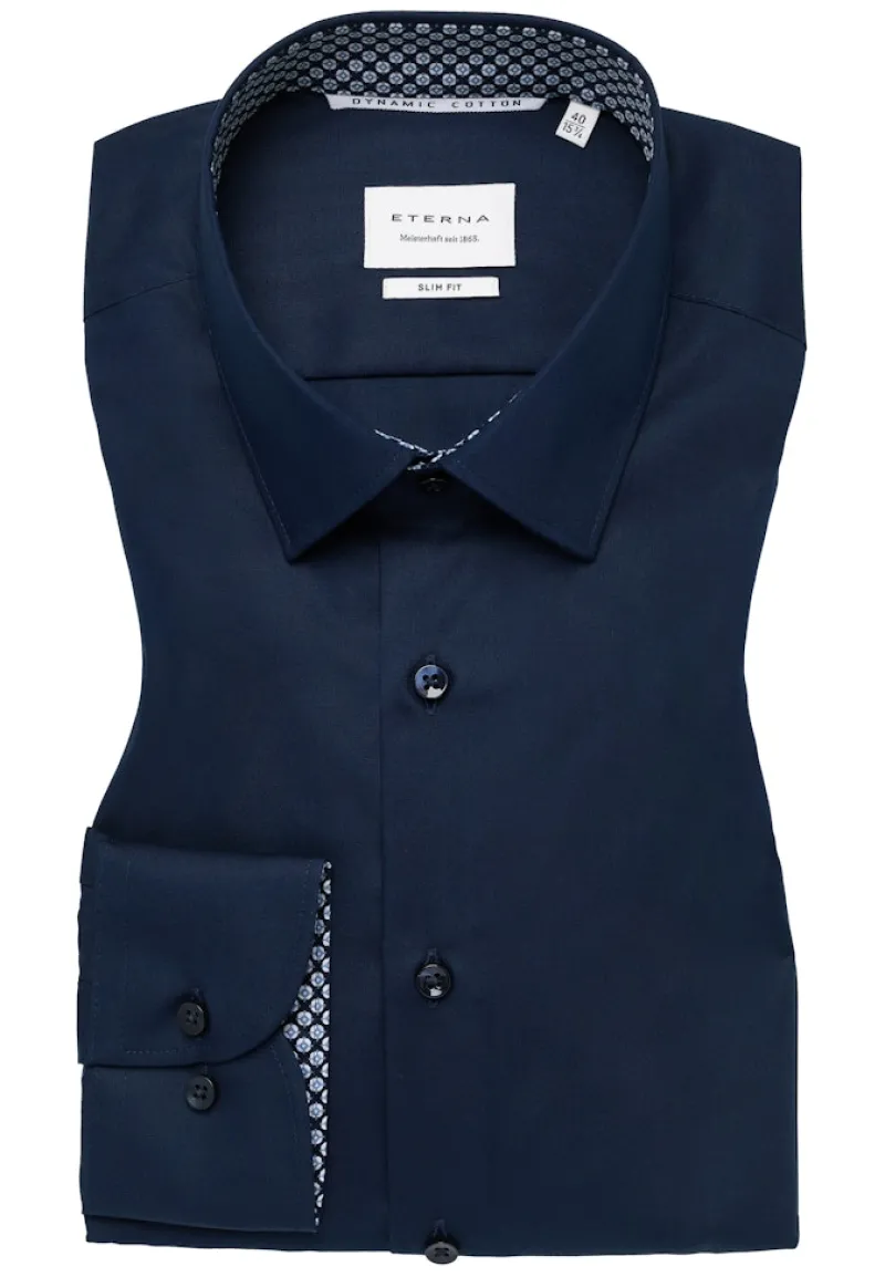 ETERNA Hemden|Big Boys*Dynamic Cotton Popeline Langarm navy