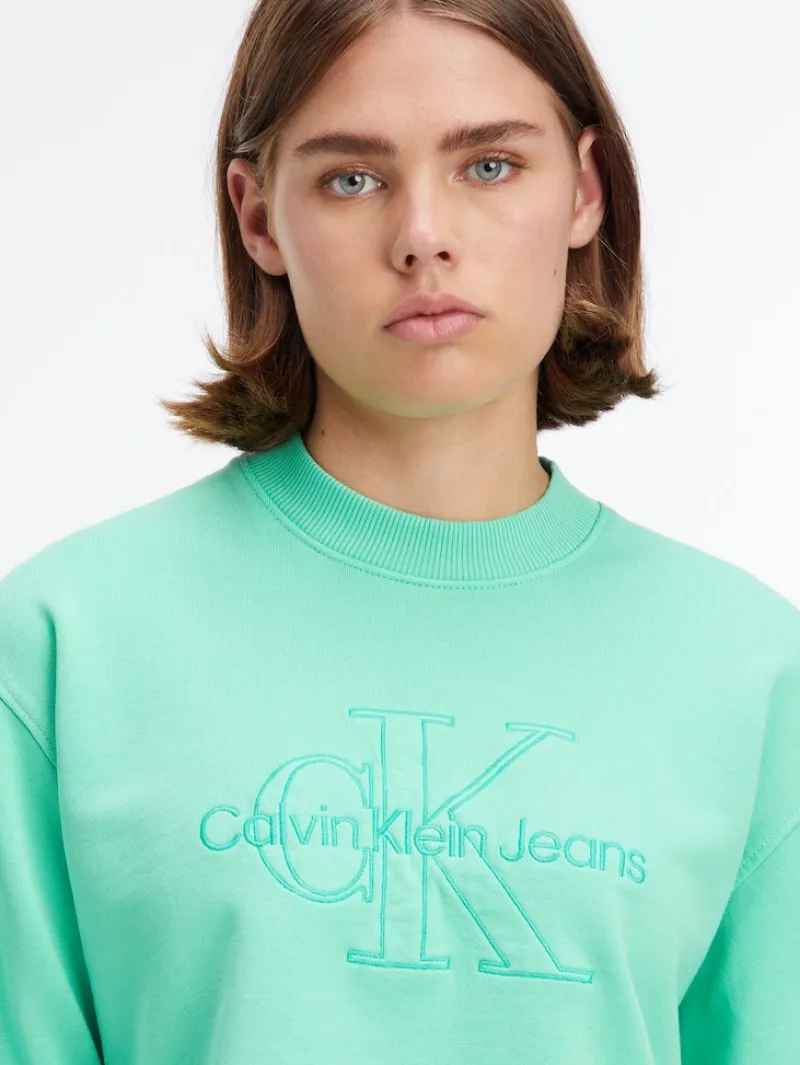 Calvin Klein Jeans Pullover & Sweatshirts*EMBROIDERED MONOLOGO SWEATSHIRT neptunes wave