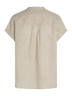 Tommy Hilfiger Blusen*ESS LINEN COLLARLESS S/S BLOUSE classic ithaca- sandalwood