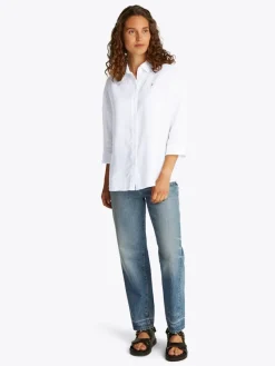 Tommy Hilfiger Blusen*ESS LINEN LOOSE 3-4 SLEEVE SHIRT th optic white
