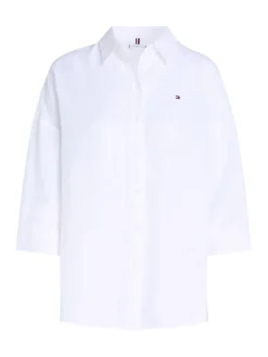 Tommy Hilfiger Blusen*ESS LINEN LOOSE 3-4 SLEEVE SHIRT th optic white
