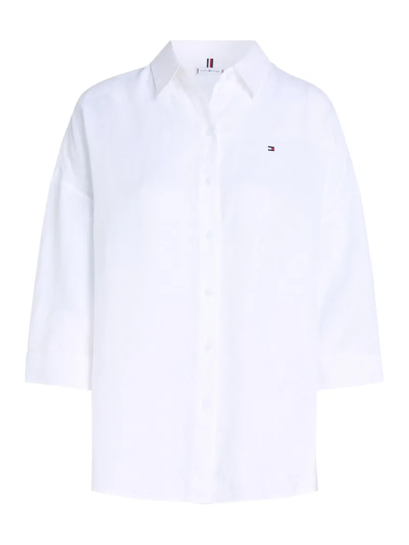 Tommy Hilfiger Blusen*ESS LINEN LOOSE 3-4 SLEEVE SHIRT th optic white