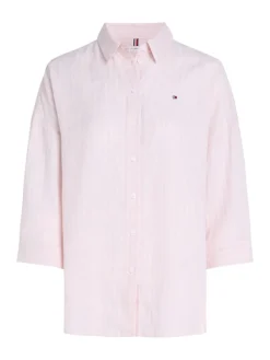 Tommy Hilfiger Blusen*ESS LINEN LOOSE 3-4 SLEEVE SHIRT foggy pink stp