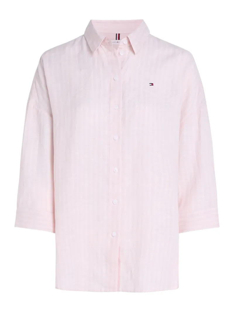 Tommy Hilfiger Blusen*ESS LINEN LOOSE 3-4 SLEEVE SHIRT foggy pink stp