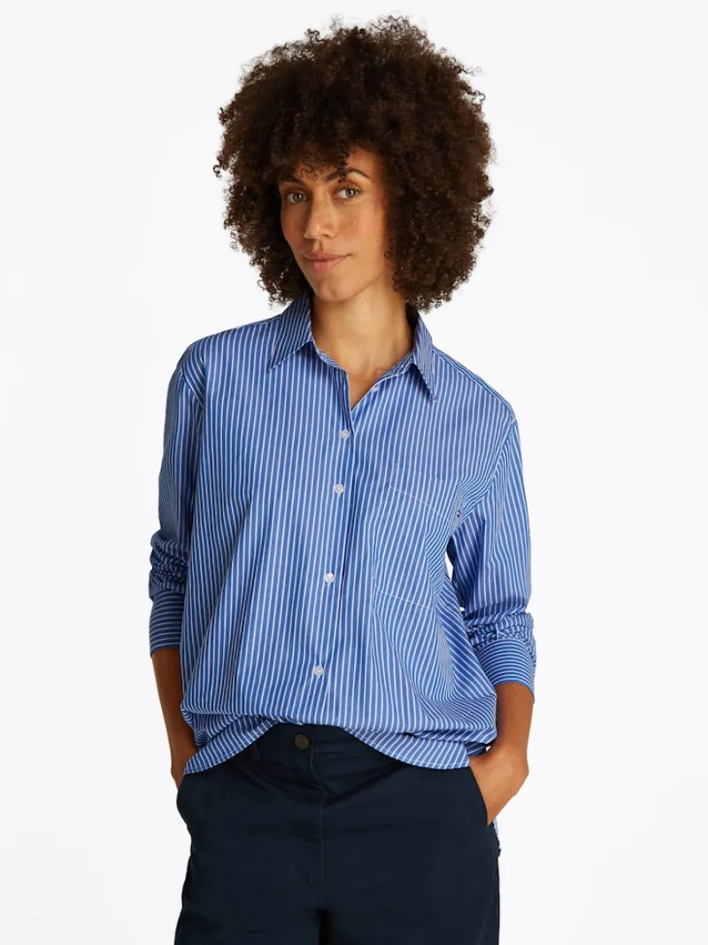 Tommy Hilfiger Blusen*ESS POPLIN EASY FIT SHIRT blue stp