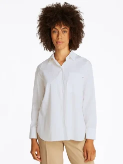 Tommy Hilfiger Blusen*ESS POPLIN EASY FIT SHIRT th optic white