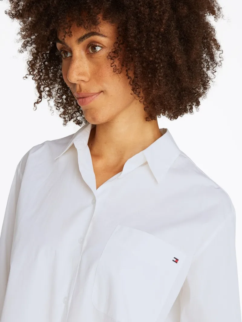 Tommy Hilfiger Blusen*ESS POPLIN EASY FIT SHIRT th optic white