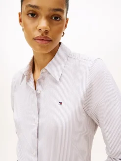 Tommy Hilfiger Blusen*ESS POPLIN REGULAR SHIRT hugh stp- lavendar ash