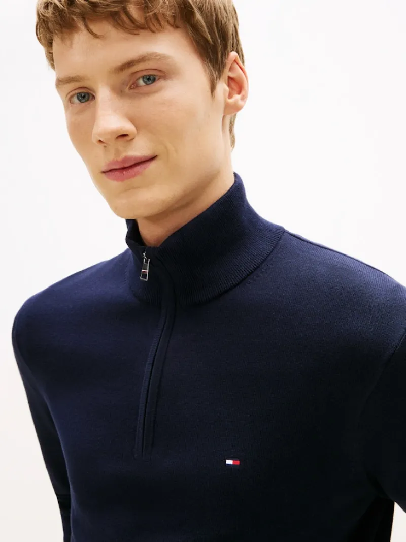 Tommy Hilfiger Pullover & Sweatshirts|Big Boys*ESSENTIAL COTTON ZIP MOCK desert sky