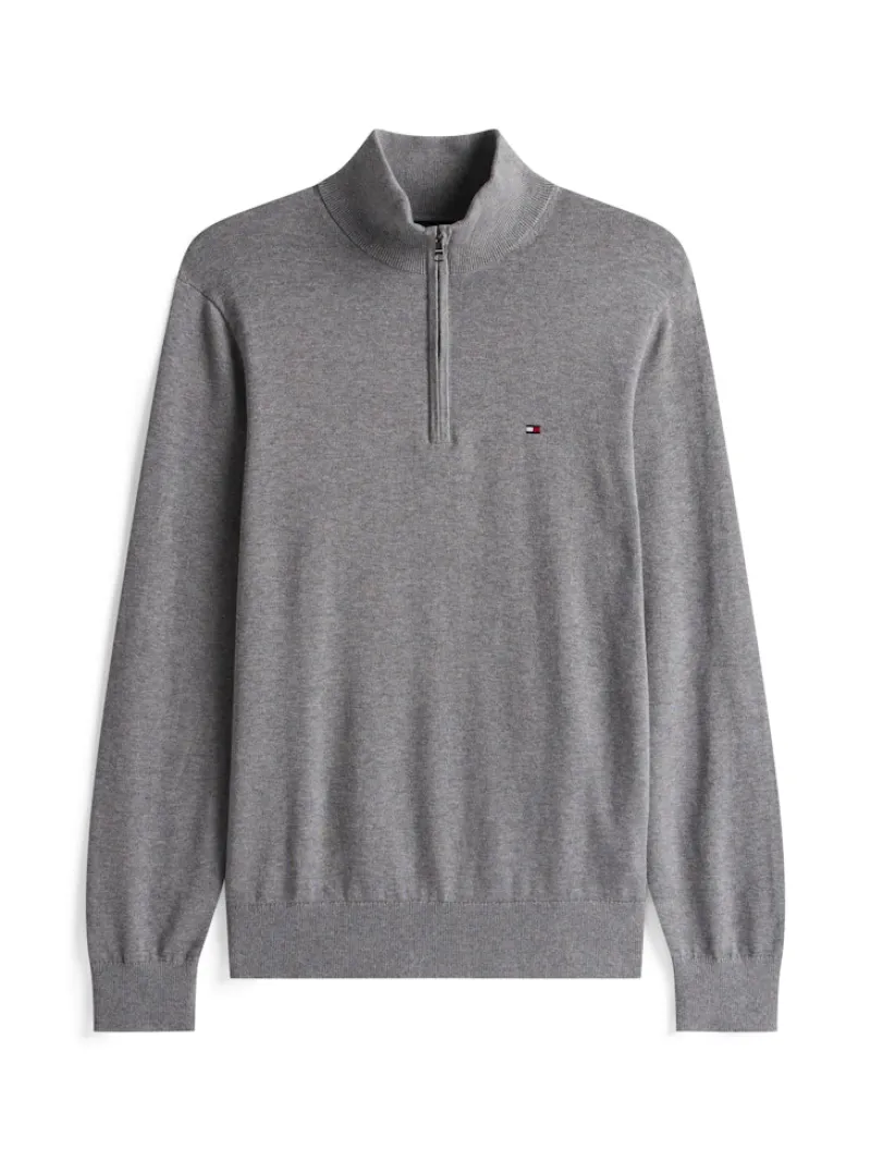 Tommy Hilfiger Pullover & Sweatshirts|Big Boys*ESSENTIAL COTTON ZIP MOCK medium grey heather