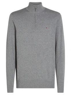 Tommy Hilfiger Pullover & Sweatshirts|Big Boys*ESSENTIAL COTTON ZIP MOCK medium grey heather