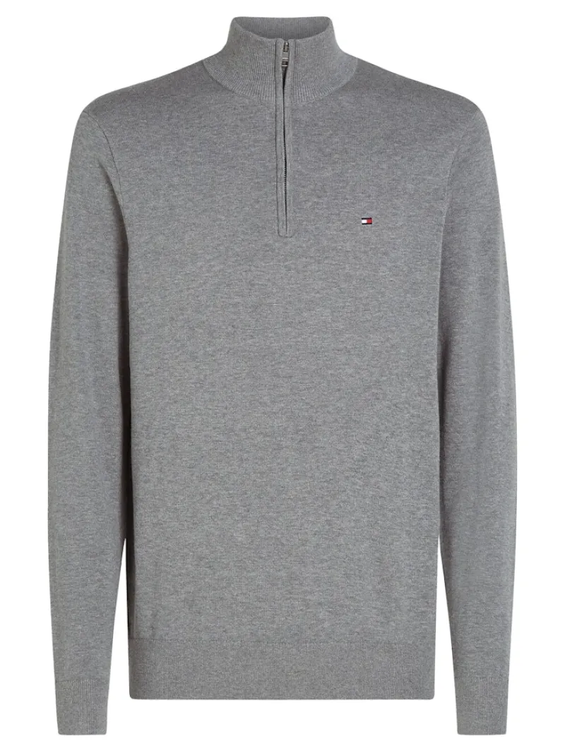 Tommy Hilfiger Pullover & Sweatshirts|Big Boys*ESSENTIAL COTTON ZIP MOCK medium grey heather