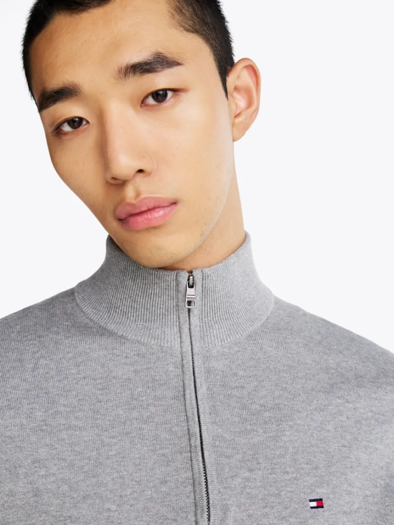 Tommy Hilfiger Pullover & Sweatshirts|Big Boys*ESSENTIAL COTTON ZIP MOCK medium grey heather