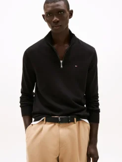 Tommy Hilfiger Pullover & Sweatshirts|Big Boys*ESSENTIAL COTTON ZIP MOCK Black