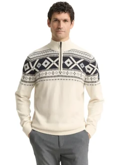 Tom Tailor Pullover & Sweatshirts|Big Boys*Fair-Isle Troyer Strickpullover offwhite fair isle design