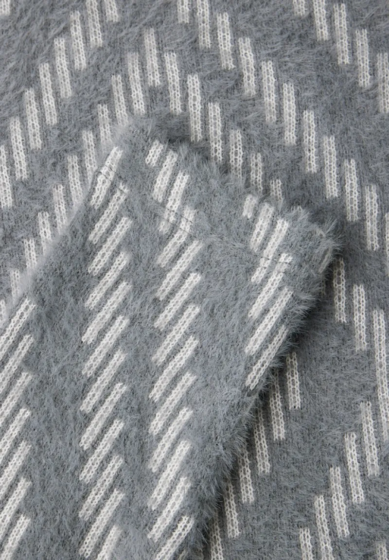 Cecil Shirts*Federgarn Shirt mit Muster platinum grey mel.