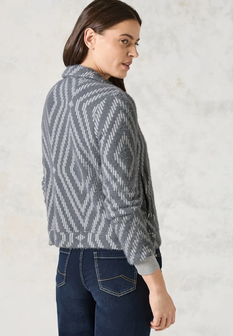 Cecil Pullover & Sweatshirts*Federgarn-Cardigan mit Print platinum grey mel.