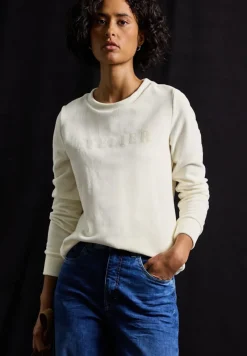 Street One Shirts*Feincord-Shirt mit Wording soft beige