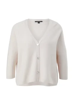 Comma Pullover & Sweatshirts*Feinstrick-Cardigan aus Viskosemix Beige