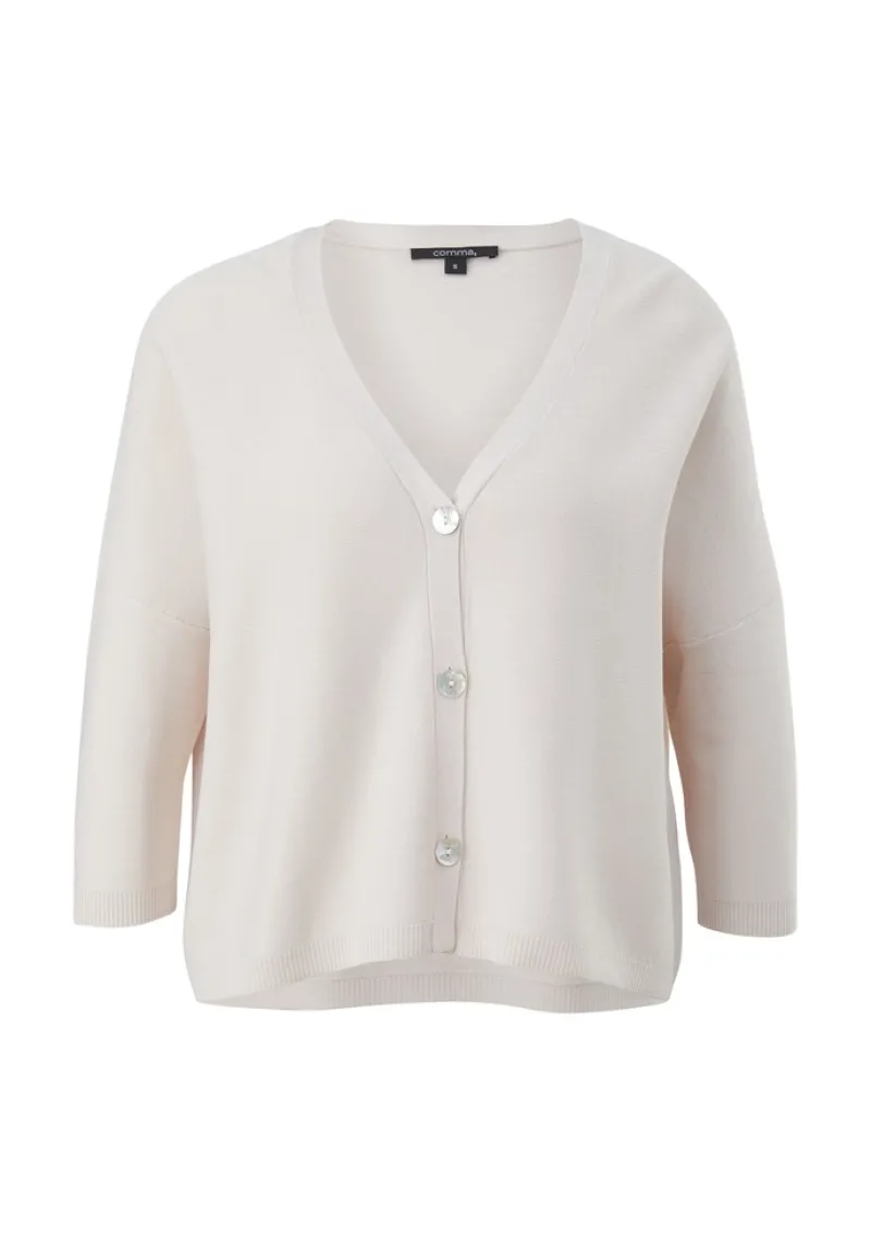 Comma Pullover & Sweatshirts*Feinstrick-Cardigan aus Viskosemix Beige