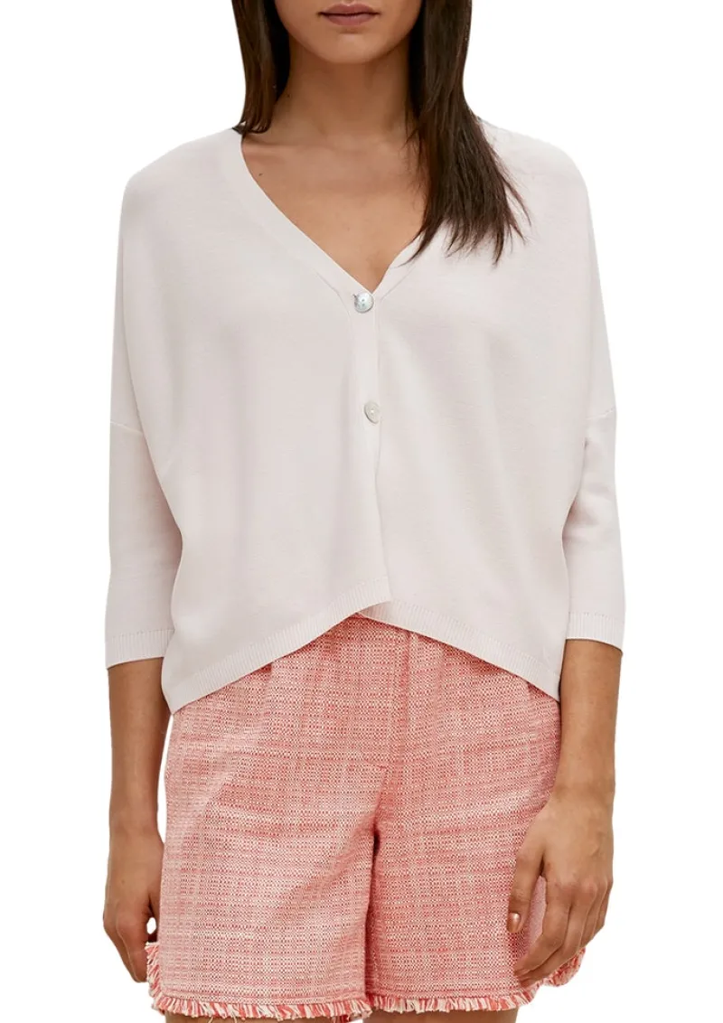 Comma Pullover & Sweatshirts*Feinstrick-Cardigan aus Viskosemix Beige