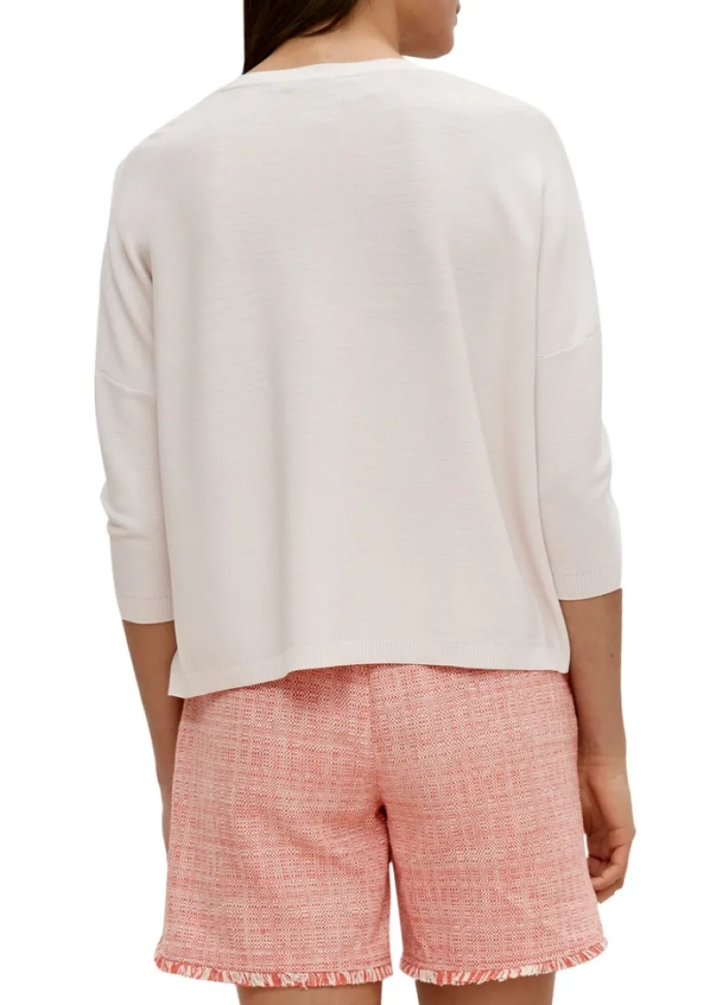 Comma Pullover & Sweatshirts*Feinstrick-Cardigan aus Viskosemix Beige