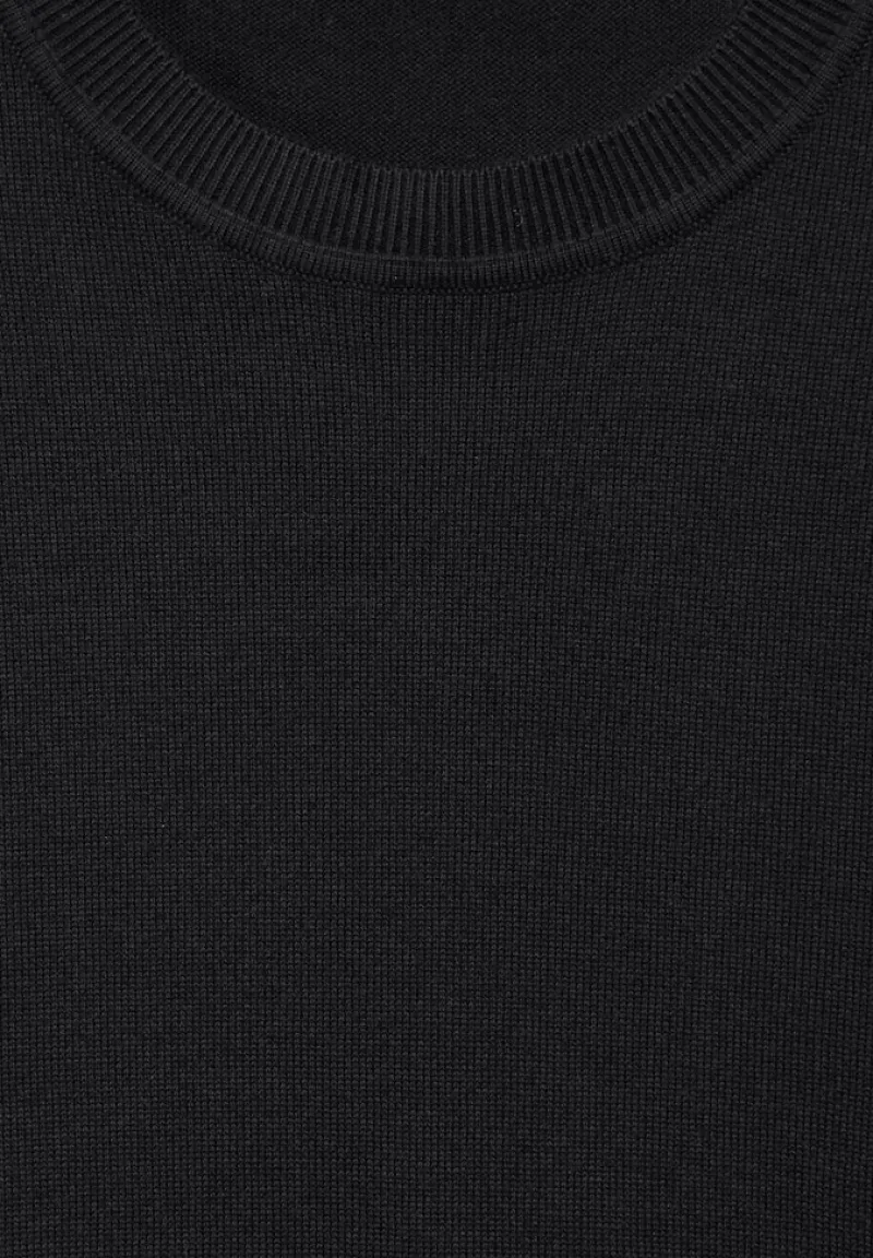 Street One Men Pullover & Sweatshirts|Big Boys*Feinstrickpullover Black
