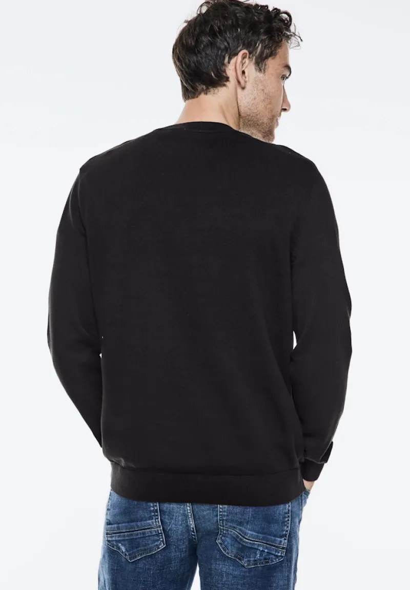 Street One Men Pullover & Sweatshirts|Big Boys*Feinstrickpullover Black