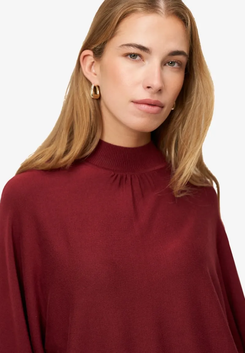 Zero Pullover & Sweatshirts*Feinstrickpullover mit Stehkragen cabernet