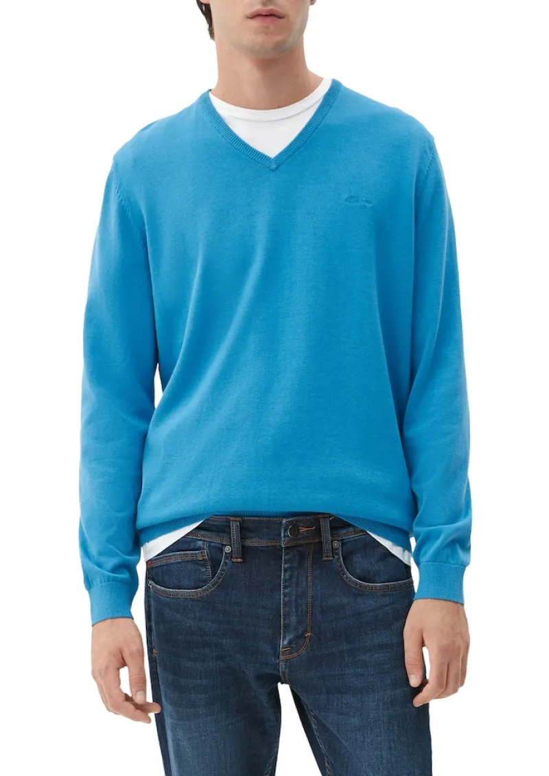 s.Oliver Pullover & Sweatshirts|Big Boys*Feinstrickpullover mit V-Ausschnitt blau4