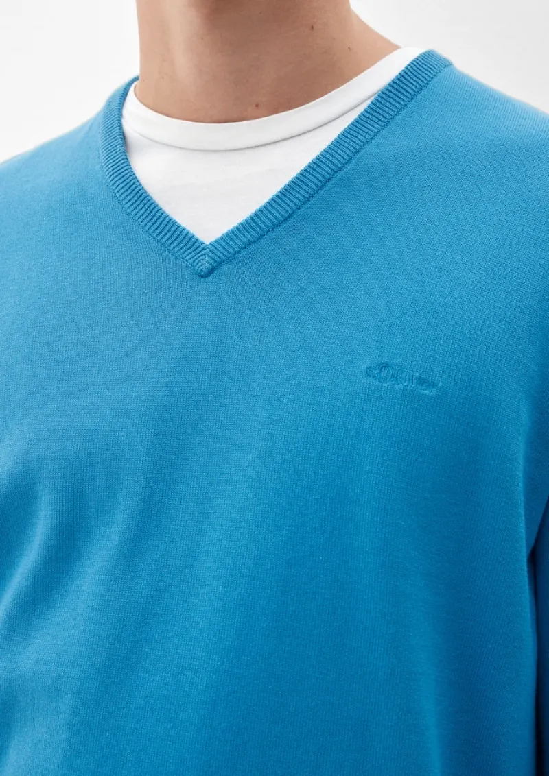 s.Oliver Pullover & Sweatshirts|Big Boys*Feinstrickpullover mit V-Ausschnitt blau4
