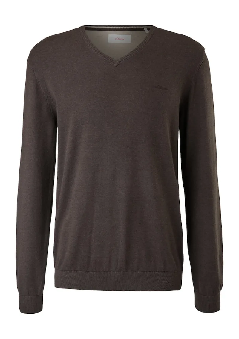 s.Oliver Pullover & Sweatshirts|Big Boys*Feinstrickpullover mit V-Ausschnitt braun2