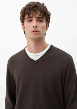 s.Oliver Pullover & Sweatshirts|Big Boys*Feinstrickpullover mit V-Ausschnitt braun2