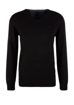 s.Oliver Pullover & Sweatshirts|Big Boys*Feinstrickpullover mit V-Ausschnitt Schwarz