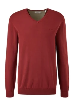 s.Oliver Pullover & Sweatshirts|Big Boys*Feinstrickpullover mit V-Ausschnitt Rot
