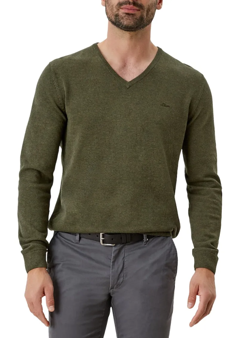 s.Oliver Pullover & Sweatshirts|Big Boys*Feinstrickpullover mit V-Ausschnitt grün2