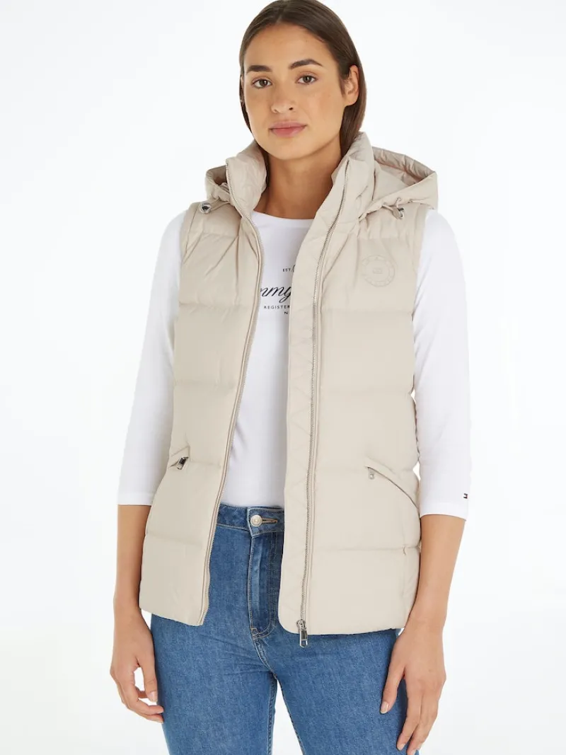Tommy Hilfiger Westen*FEMININE MW RECYCLED DOWN VEST classic beige