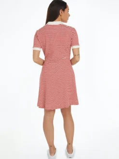 Tommy Hilfiger Kleider*F&F OPEN PLCKT LYCLL POLO DRS SS breton fierce red-ecru