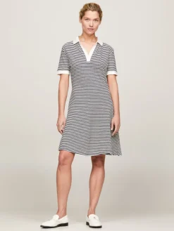 Tommy Hilfiger Kleider*F&F OPEN PLCKT LYCLL POLO DRS SS breton ecru-desert sky